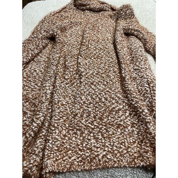 Poof Apparel Women's Large Fuzzy Open Cardigan Long Sleeve Sweater Hoodie orange - Picture 2 of 11